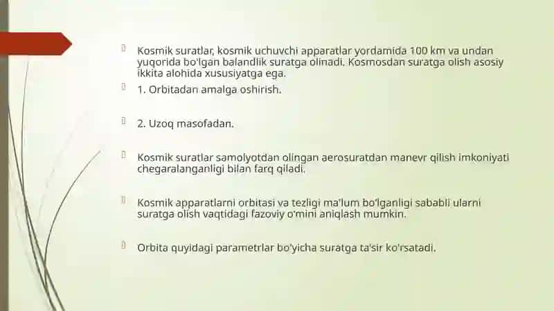 Kosmik suratlarni tasvirga olish 3