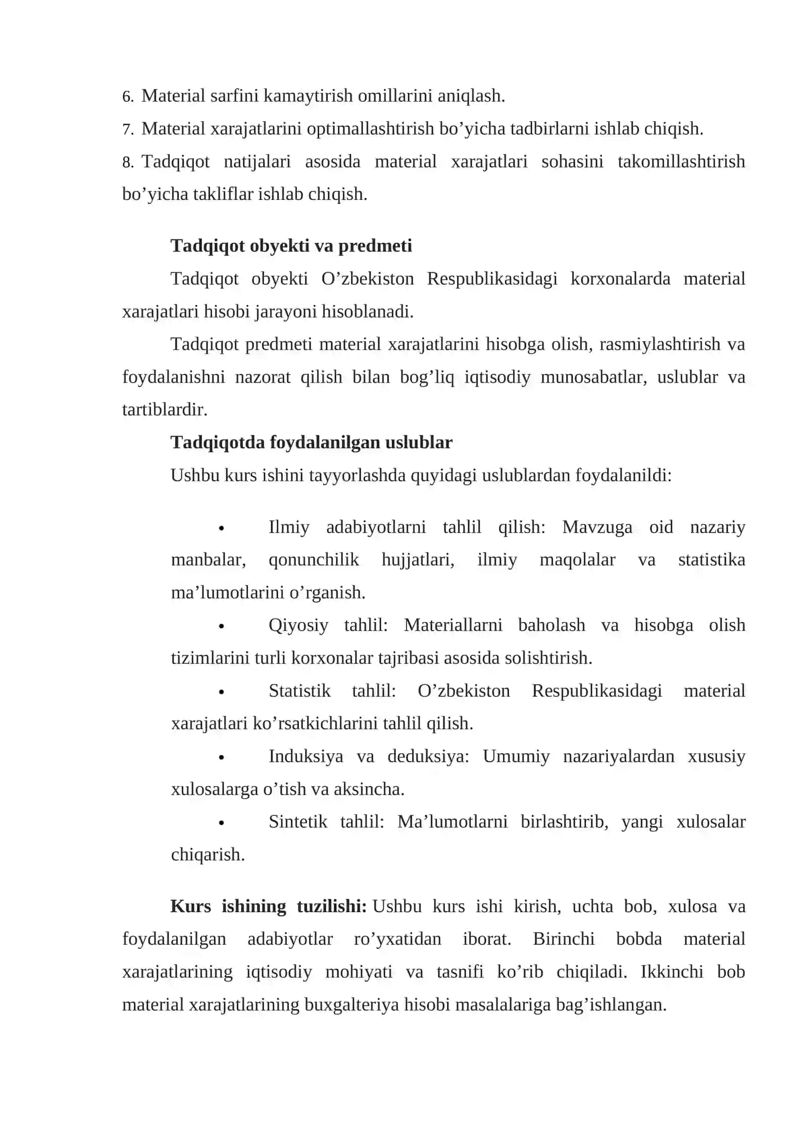 MATERIAL XARAJATLARINING HISOBI 3