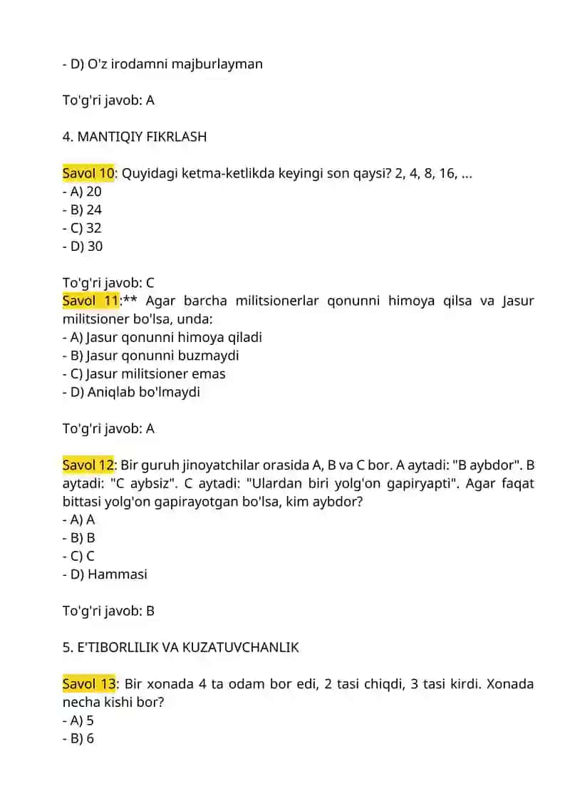 Ichki ishlarga kiruvchilar uchun psixologik testlat bazasi 2025-2026 yangi 3