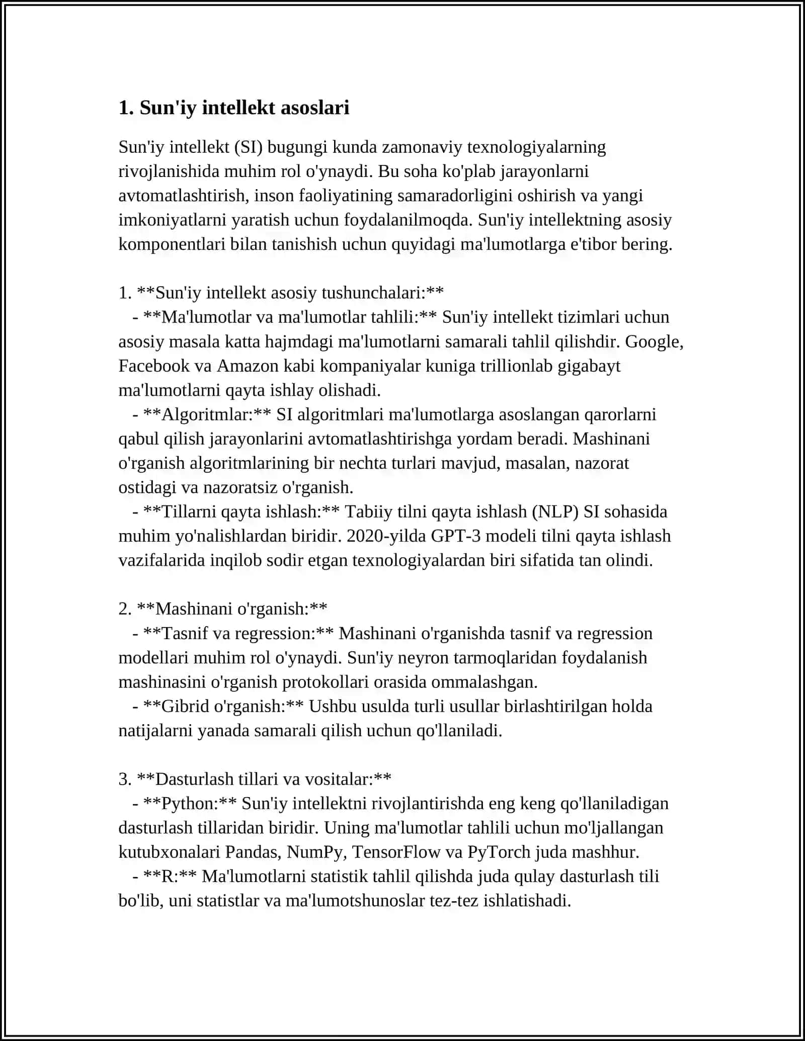 INTELLEKTUAL TIZIMLAR MODELLARI VA ALGORITMLARI 3