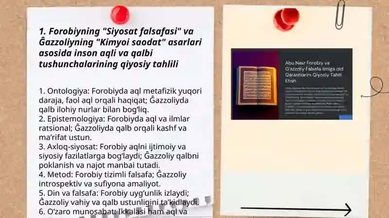 Abu Nasr Forobiy va Ĝazzoliyning falsafa ilmiga oid qarashlarini qiyosiy tahlil etish 3