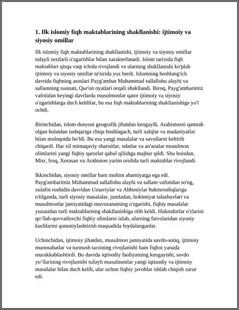 ILK ISLOMIY FIQHIY MAKTABLARINING SHAKLLANISHI TARIXI VA ULARNING TASNIFI 3