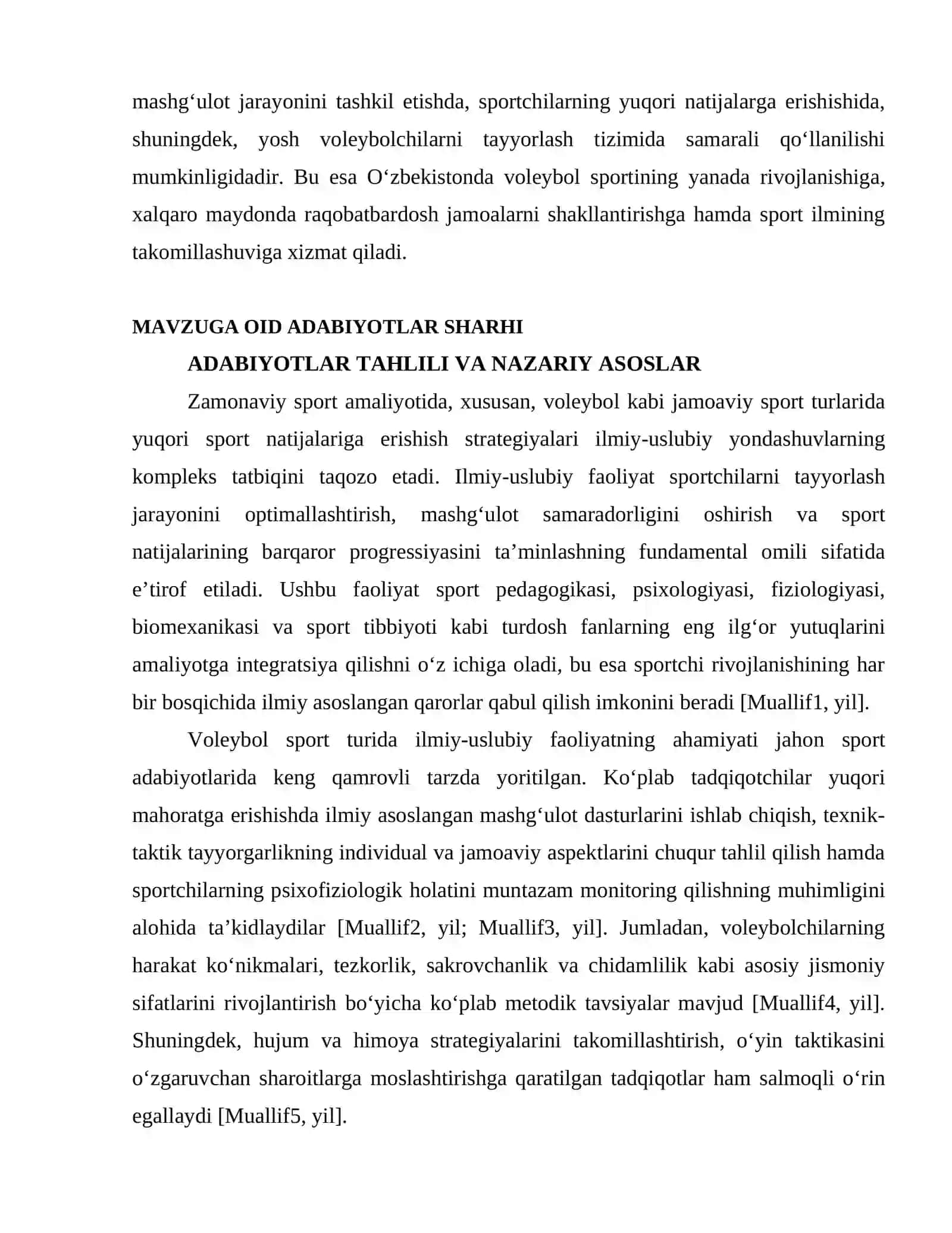 Tanlangan sport turida ilmiy uslubiy faoliyat voleybol sport turi boʻyicha 3