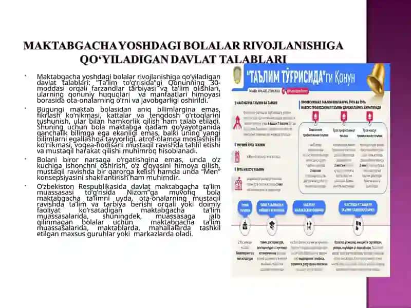 Maktabgacha yoshdagi bolalarning rivojlanishiga qo’yiladigan Davlat talablari 3