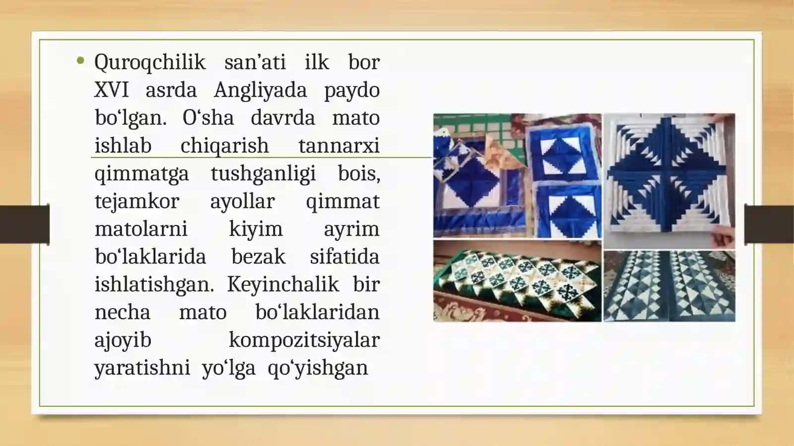 XALQ HUNARMANDCHILIGIDA QUROQCHILIK 3