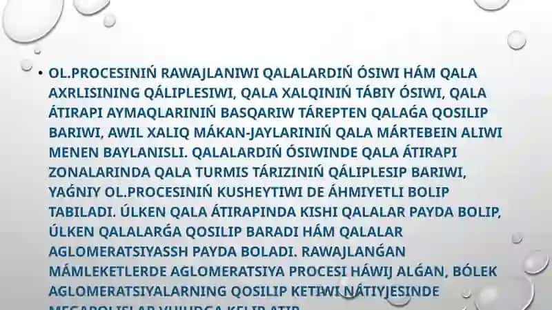 Urbanizatsiya hâm qala ekologiyasi 3