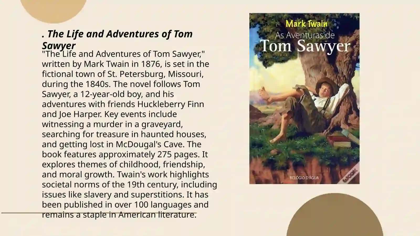 The Life and Adventures of Tom Sawyer 3