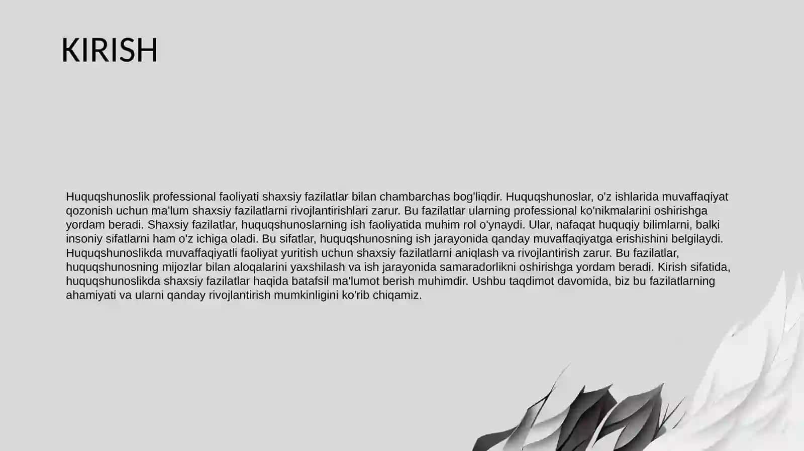 Huquqshunoslik professional faoliyatida shaxsiy fazilatlarning ro'li 3