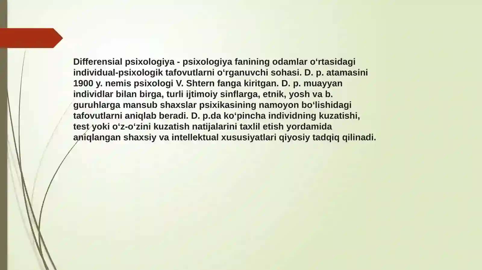 DIFFERENSIAL PSIXOLOGIYA INDIVIDUAL FARQLAR TO‘G‘TISIDAGI TASNIFDA 3
