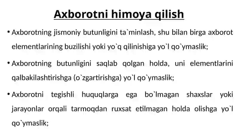 Axborot xavfsizligini ta'minlash 3