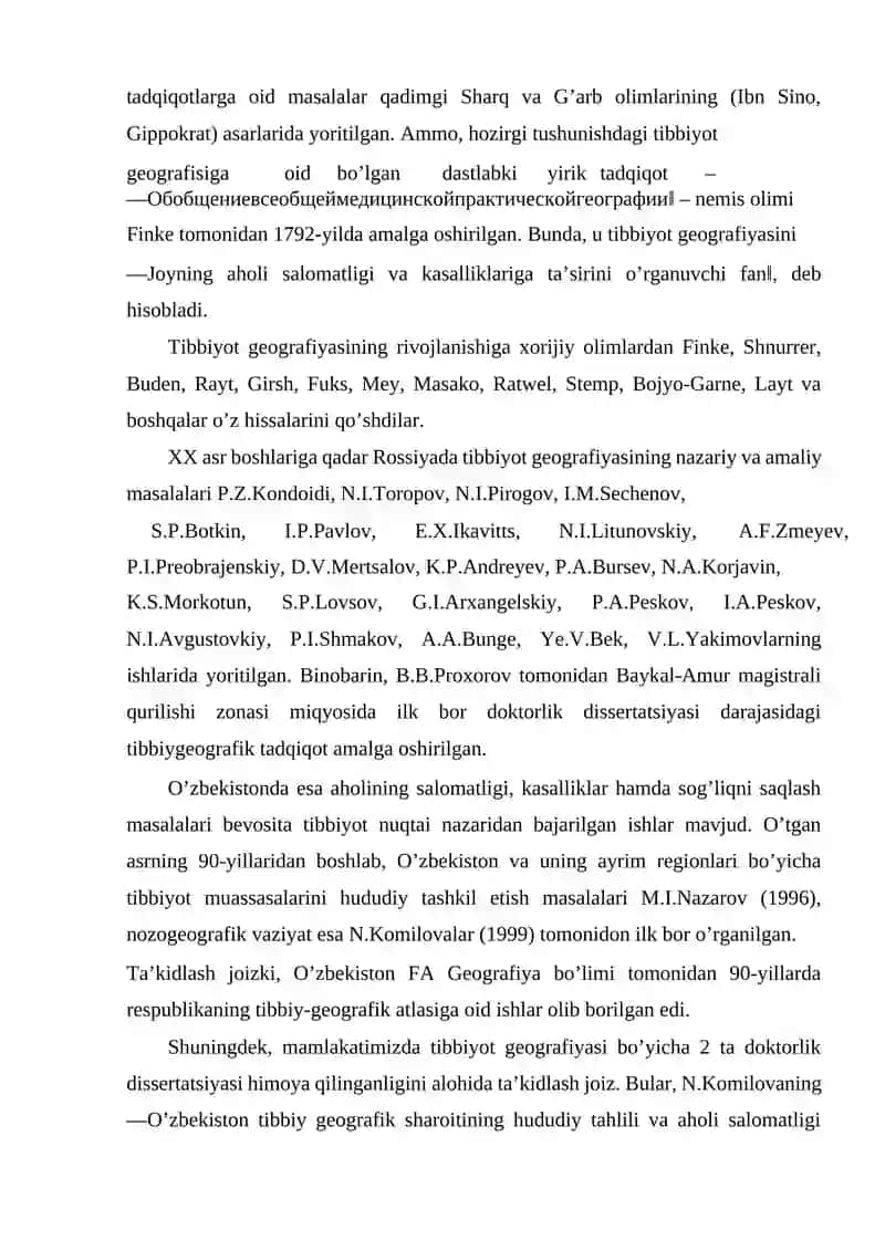Tibbiyot Geografiyasi Tadqiqot Obyekti va Predmeti 3