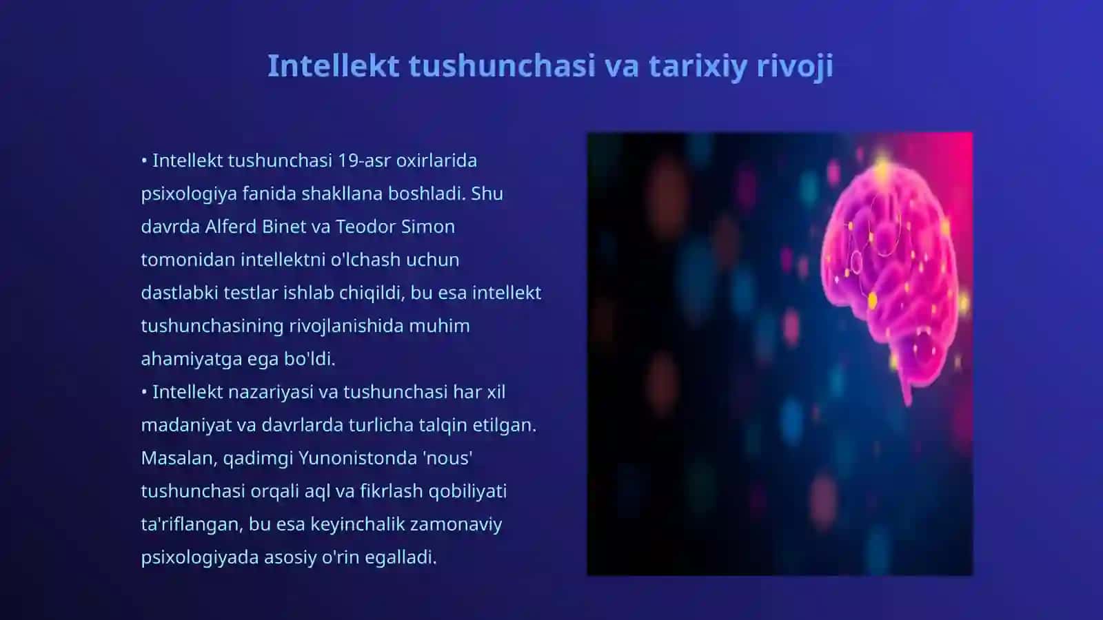 Intellekt nazariyalari va IQ testlarining rivojlanishi 3