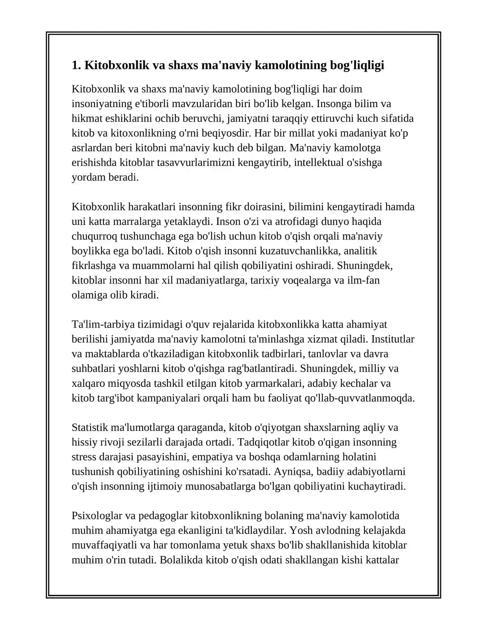 SHAXS MA'NAVIY KAMOLOTIDA KITOB VA KITOBXONLIKNING MUHIM AHAMIYATI 3