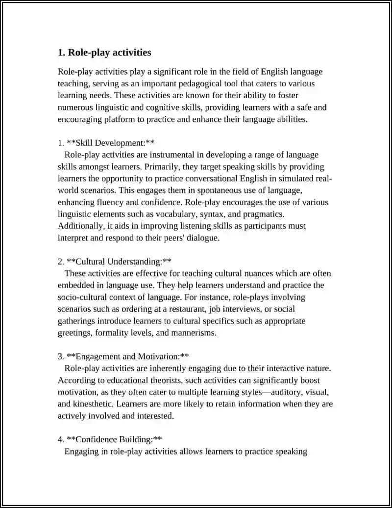 Role-play activities in English Language Teaching 3