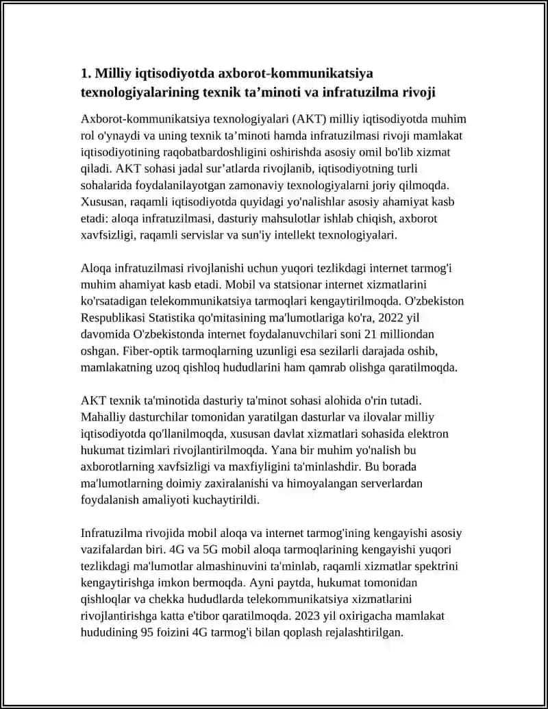 IQTISODIYOTDA ZAMONAVIY AXBOROT-KOMMUNIKATSIYA TEXNOLOGIYALARINING TEXNIK TA’MINOTI 3
