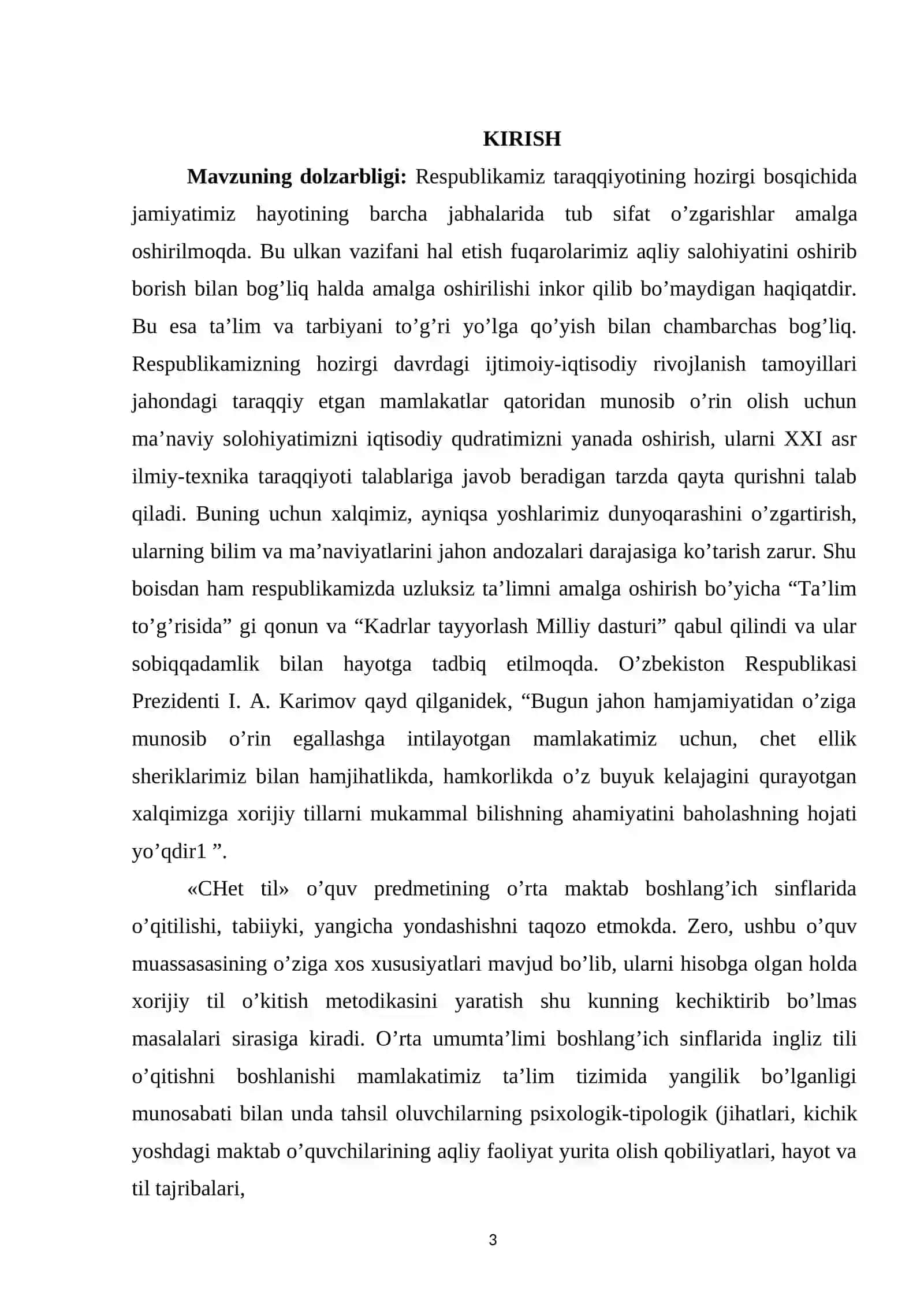 INGLIZ TILIDA “NON AZIZ” MAVZUSIDA TARBIYAVIY TADBIRNI TASHKIL QILISH ISHLANMA LOYIHASI 3
