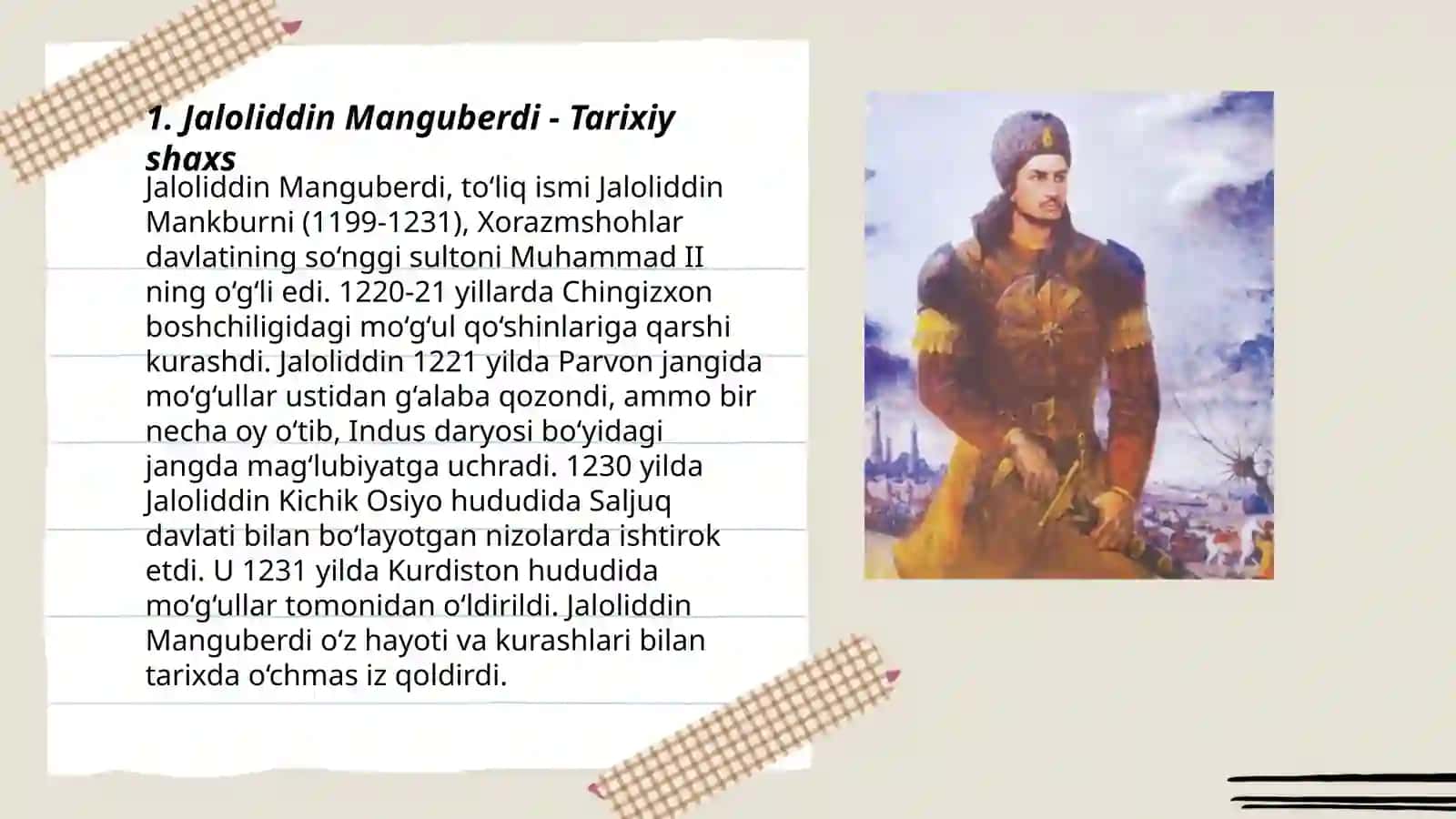 Jaloliddin Manguberdi - Tarixiy shaxs 3