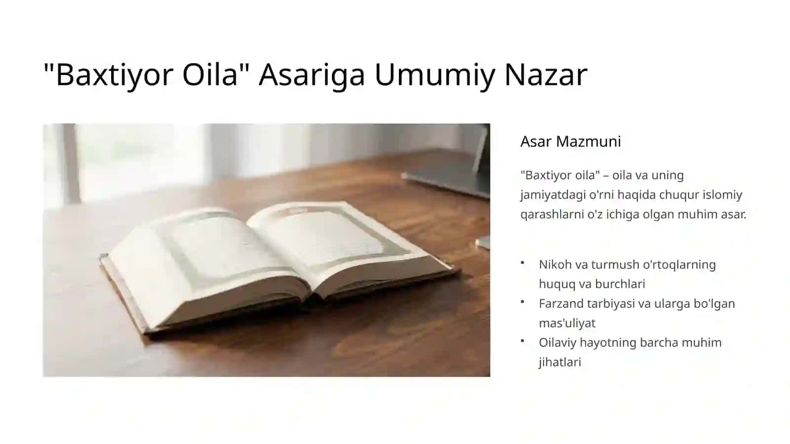Shayx Muhammad Sodiq Muhammad Yusufning "Baxtiyor oila" asarida Islom Qadriyatlarining Talqini 3