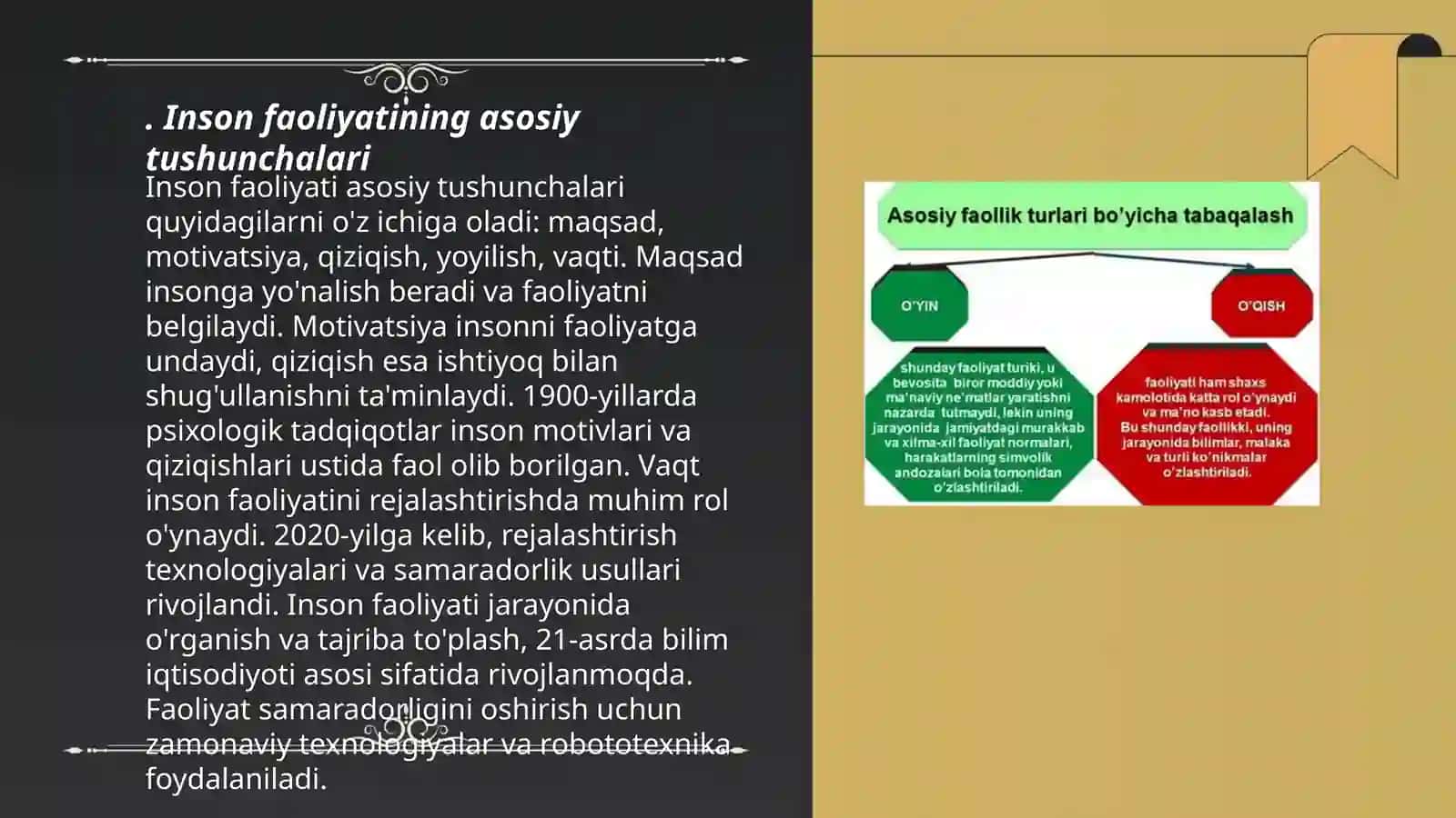 Inson faoliyatining tuzilishi va uning turlari haqida 3
