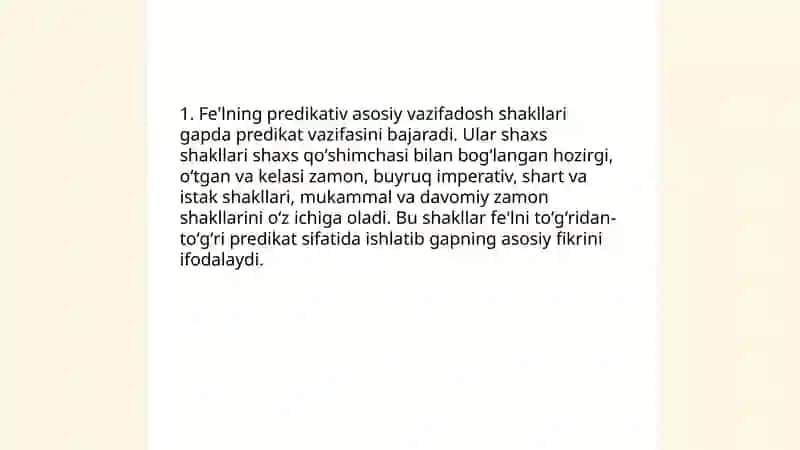 Fe'lning vazifadosh shakllari 3