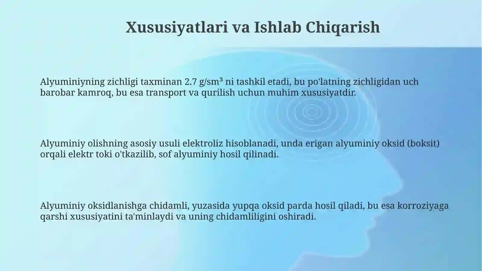 Alyumiy va uning birikmalarining ishlatilishi 3