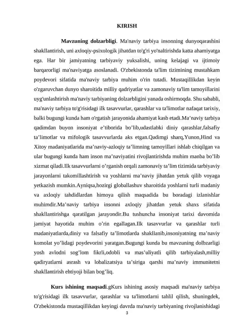Ma'naviy Tarbiya To'g'risidagi Ilk Tasavvurlar, Qarashlar va Ta'limotlar 3