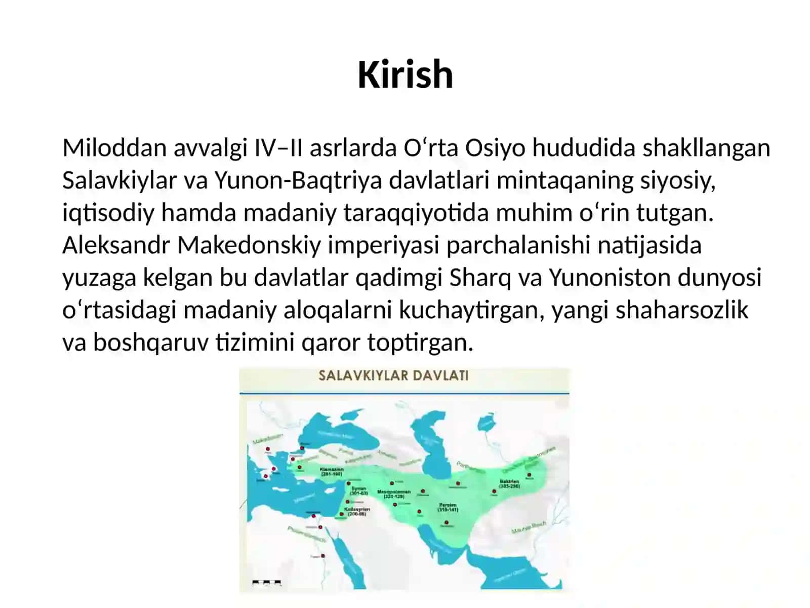 Salavkiylar va yunon baqtriya tarixiy geografiyasi 3