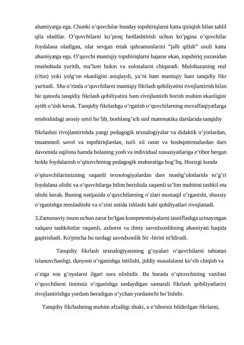Boshlang‘ich sinf matematika darslarida mantiqiy fikrlashni rivojlantirish 3