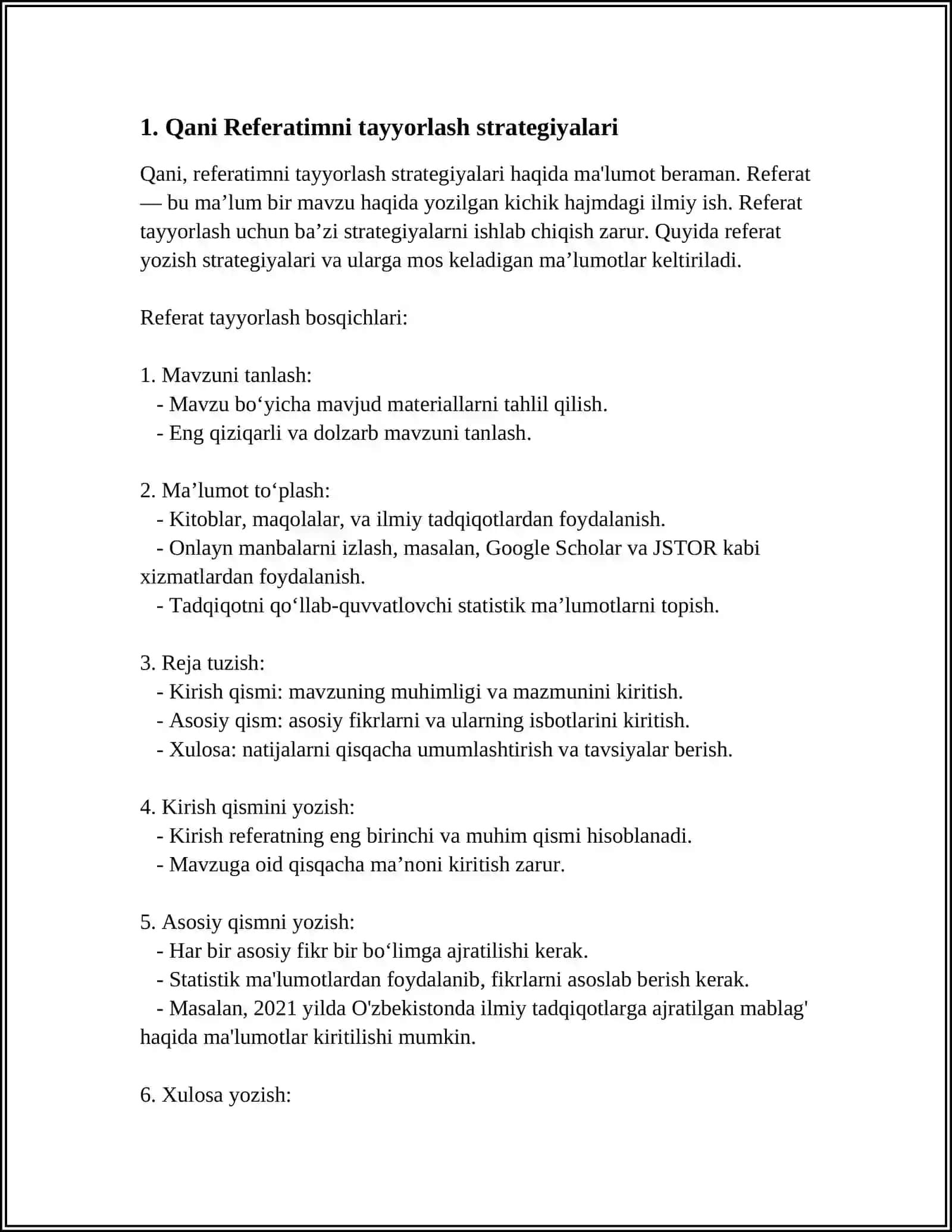 Qani Referatimni Tayyorlash Strategiyalari 3