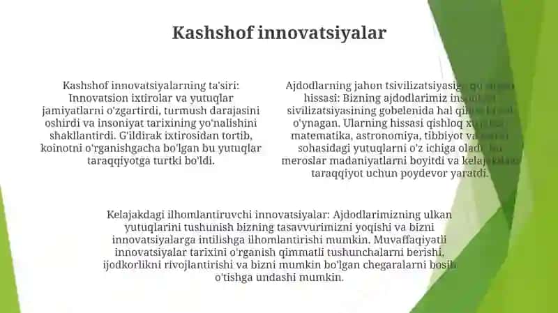 Ajdodlarimning Jahon Silvizatsiyasida Qoshgan Hissasi 3