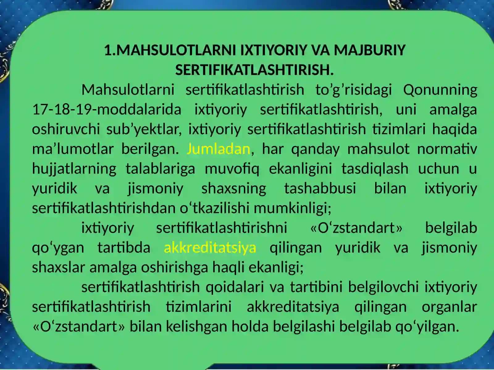SERTIFIKATLASHTIRISH TURLARI, SXEMALARI VA SHTRIX –QR KODLASHNI O’RGANISH, XAQIYLIGINI ANIQLASH 3