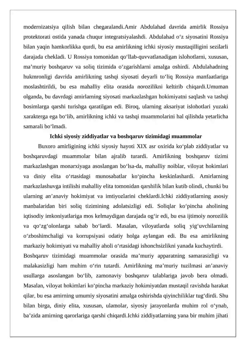 XIX asr oxiri – XX asr boshlarida Buxoro amirligi 3