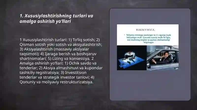 Mulkchilik shakllari o'zgarishining yo'llari va usullari 3