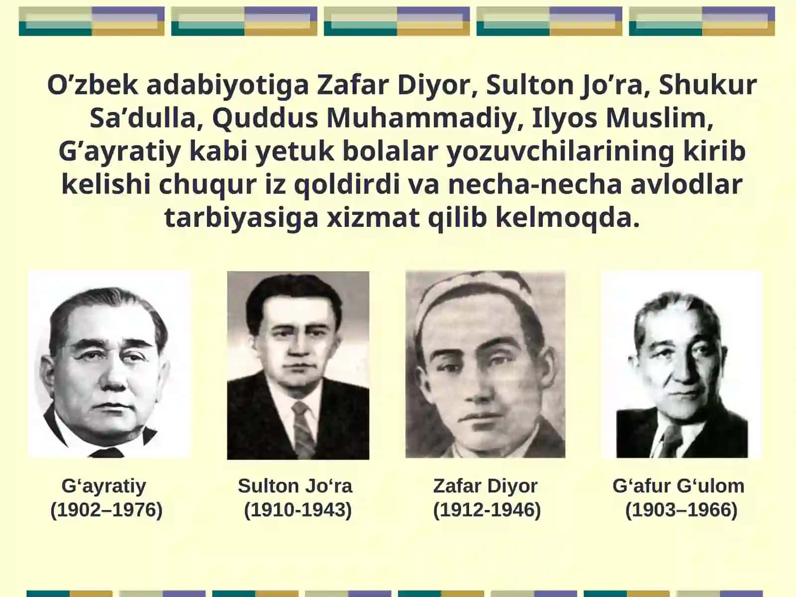 O‘ZBEK BOLALAR ADABIYOTI 3