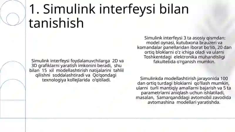 Simulink interfeysi bilan tanishish 3