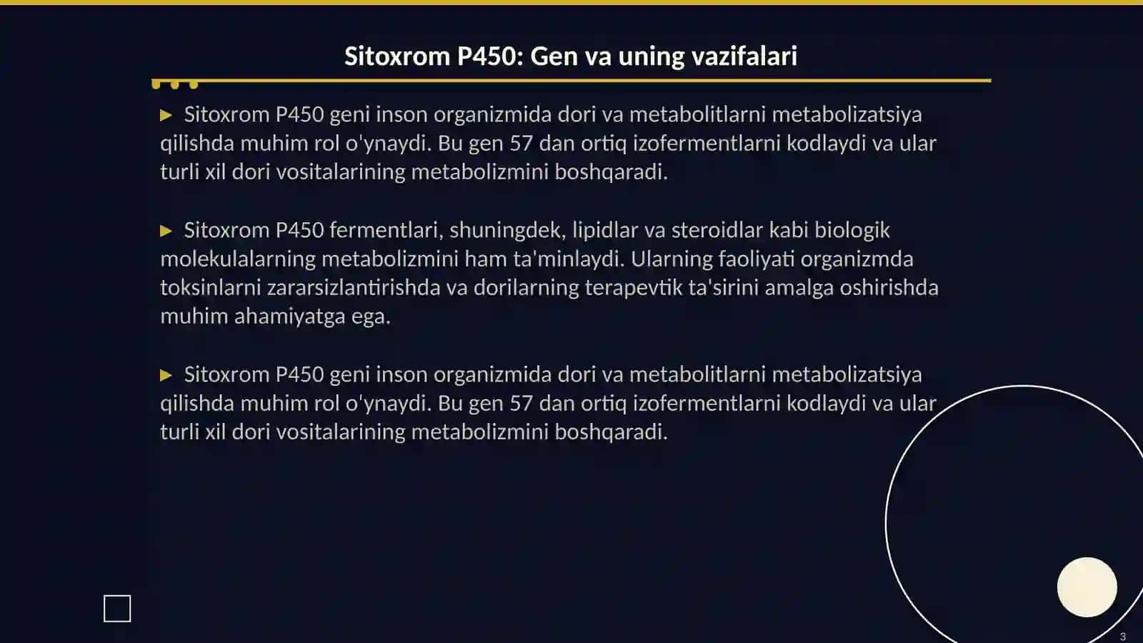 Sitoxrom P450 geni polimorfizmi, davolashning personifikasiya asoslari 3