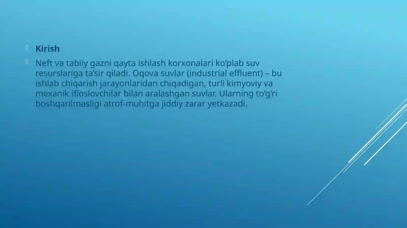 NEFTVAGAZKIMYOSITA’LIMYO’NALISHI3-BOSQICHTALABASIHASANOVSAMARIDDINNINGNEFT-GAZSANOATIDAEKOLOGIKXAVFSIZLIKFANIDANTAYYORLAGANTAQDIMOTI2025-YIL 3