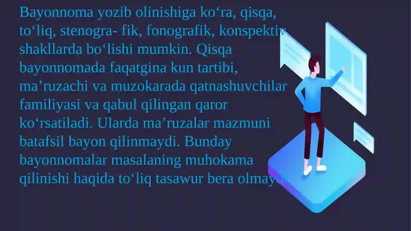 Xusanova Roʻziyulning davlat tilidan ishyuritish fanidan tayyorlagan taqdimoti 3