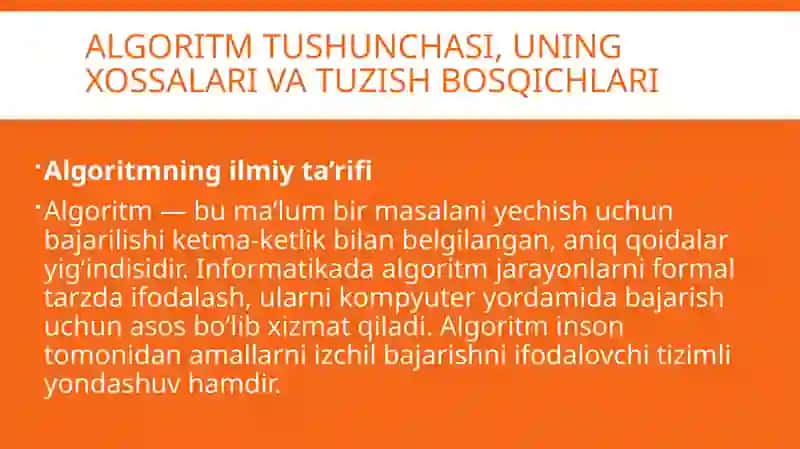 Masalalarning algoritmini tuzish va shu algoritm asosida Python dasturlash tilida dastur tuzish. Paskal dasturlash tilida sodda masalalarni dasturlash. 3