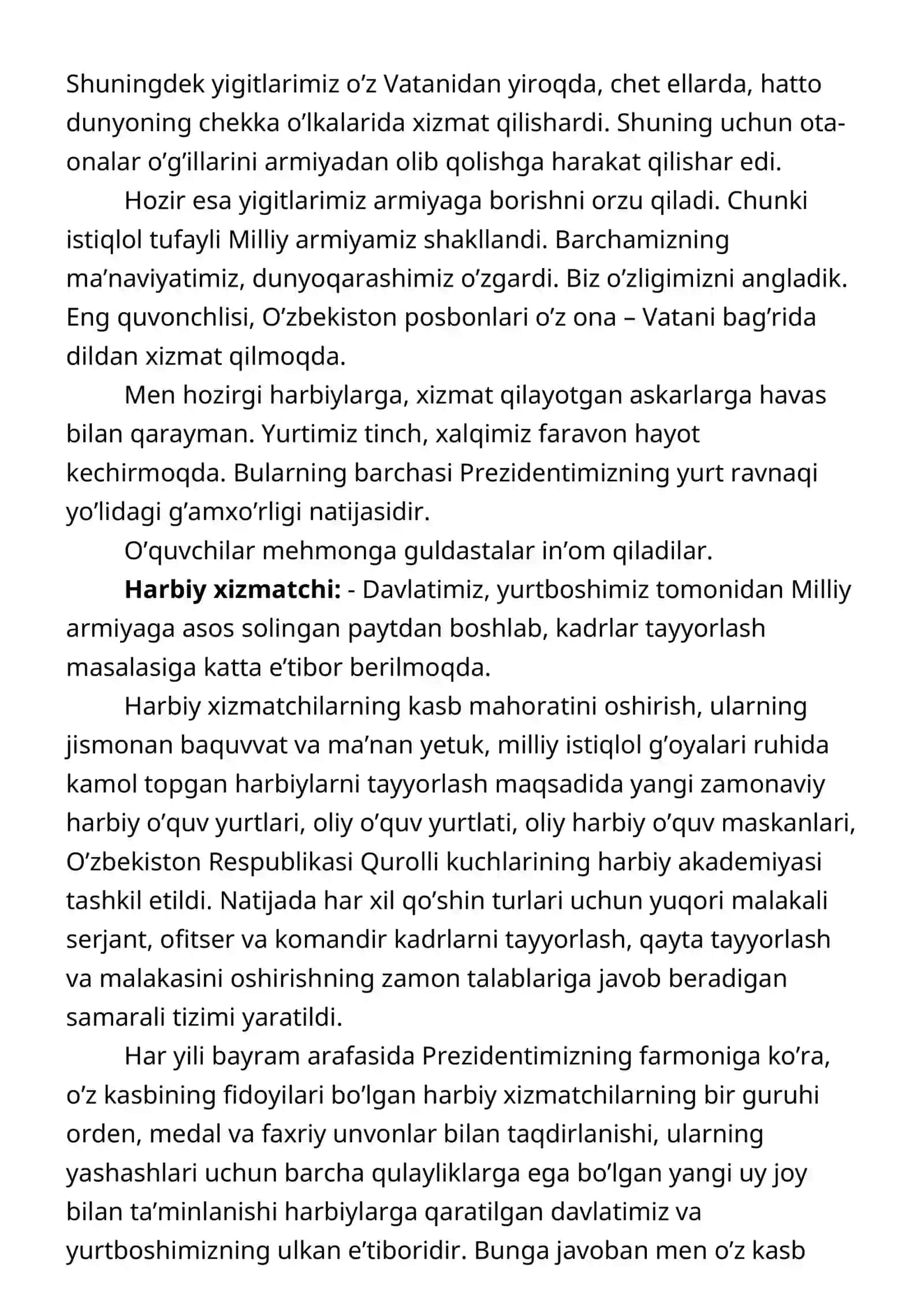 Vatan himoyachilari kuniga bag’ishlangan sidagi 3