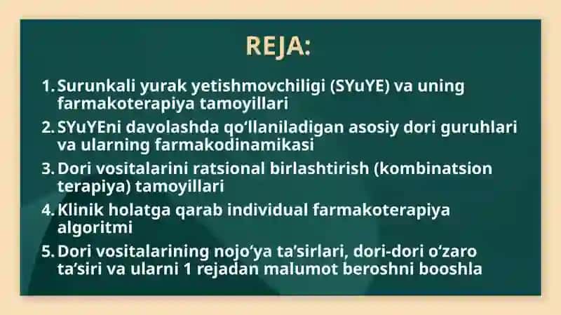 Surunkali yurak yetishmovchiligida dori vositalari 3
