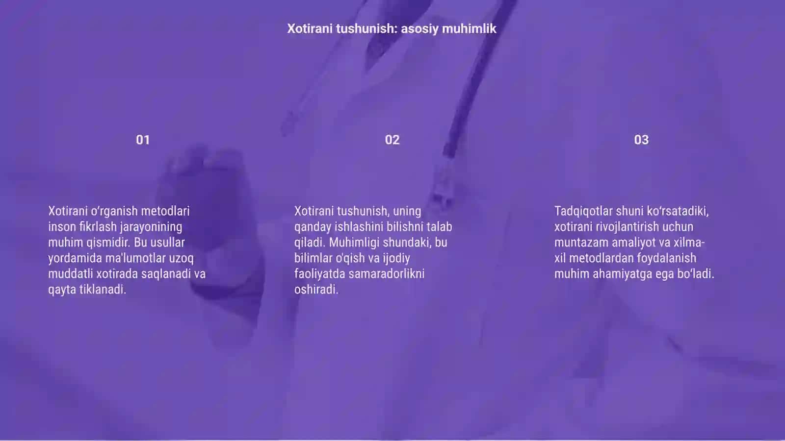 Xotirani oʻrganish metodlari 3