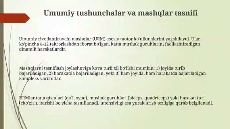 Umumiy rivojlantiruvchi mashqlar 3