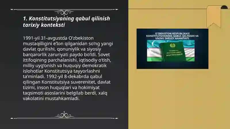 Konstitutsiyaning qabul qilinishi va tarixiy ahamiyati 3