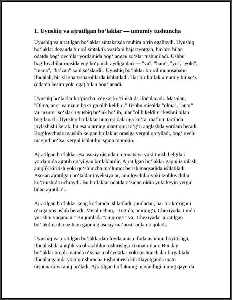 Uyushiq va Ajratilgan Bo'laklar 3
