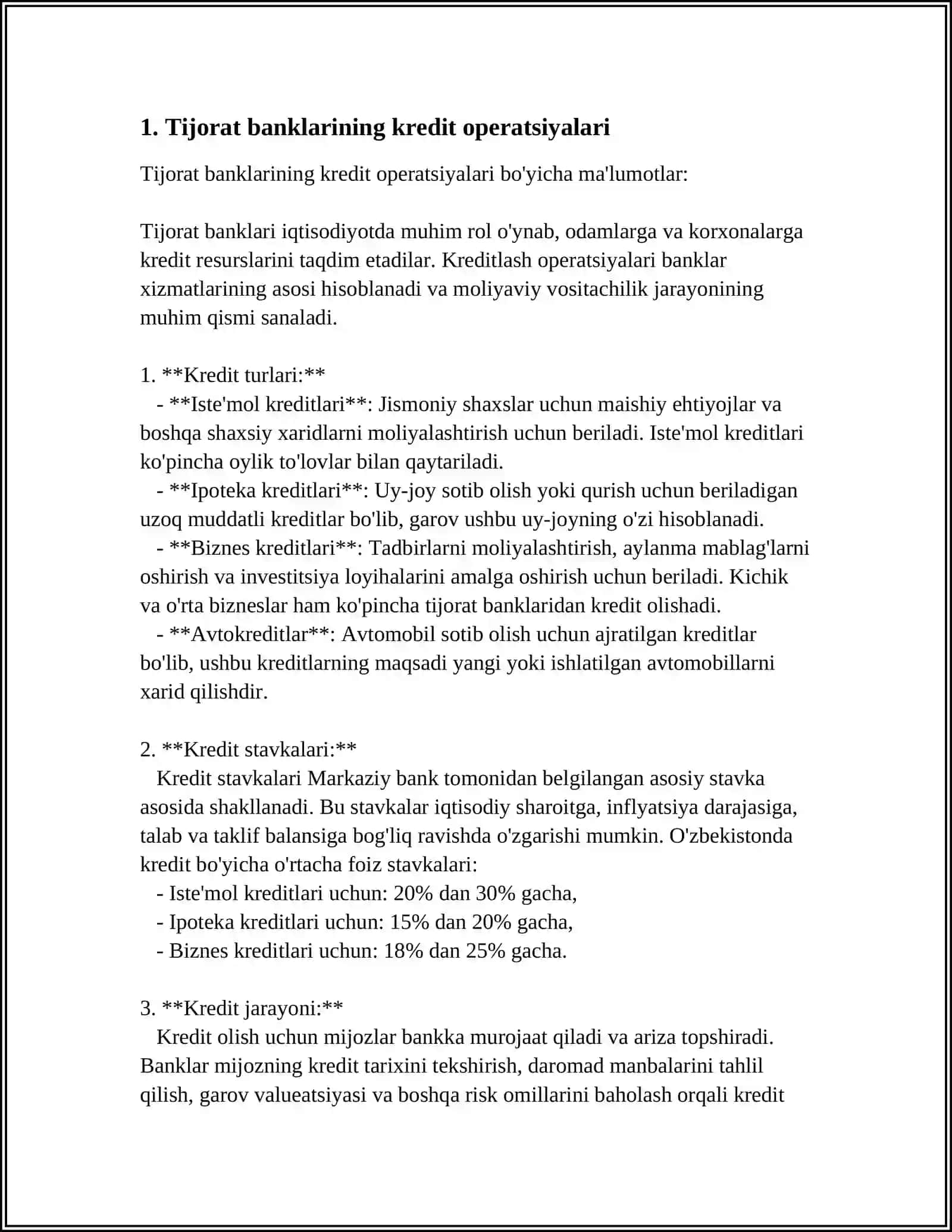TIJORAT BANKLARINING AKTIV OPPERATSIYALARI 3