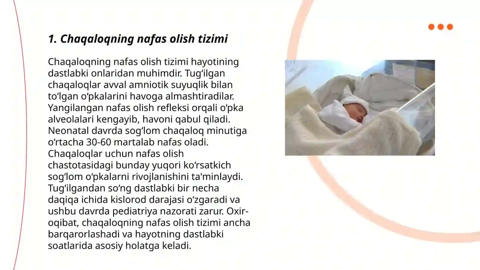 Yangi tugilgan chaqaloq fiziologiyasi 3