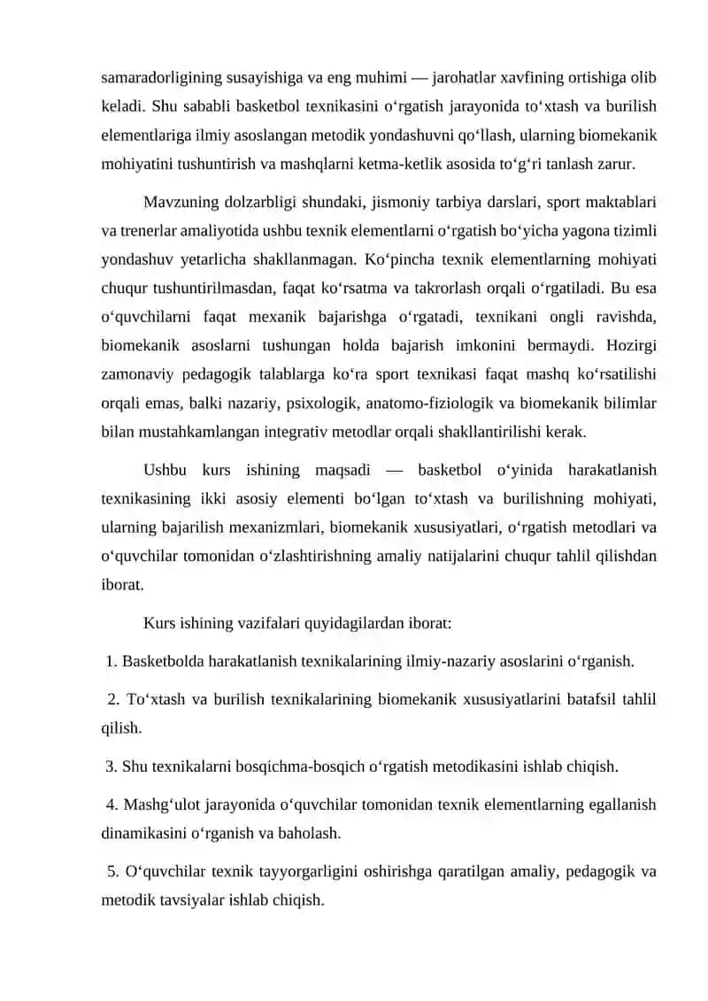 Basketbol o'yinida harakatlanish (to’xtash burilish) texnikasini o'rgatish 3