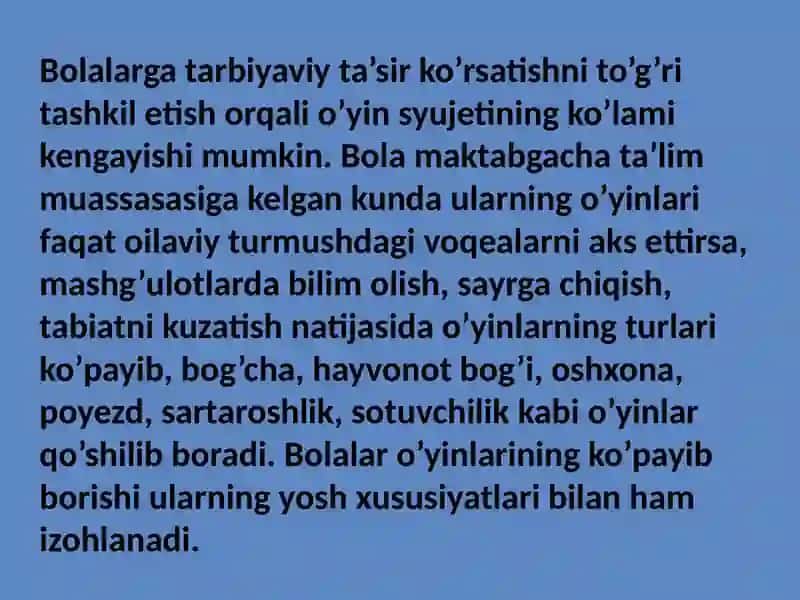 Ijodiyo'yinlar va o'yinturlari 3