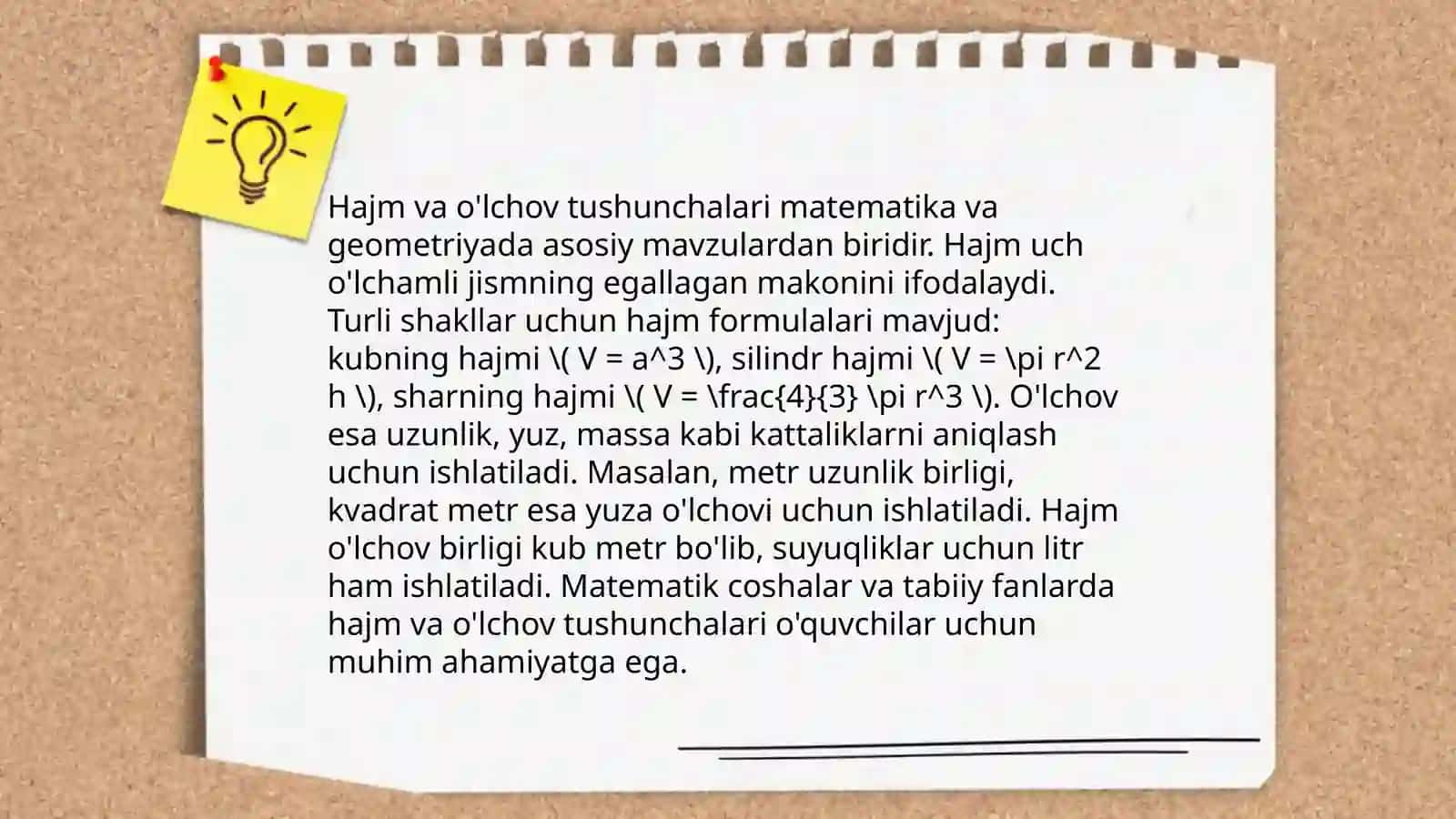 Hajm va o'lchov tushunchalari 3